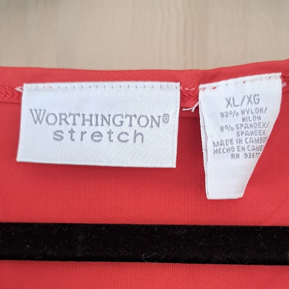 Worthington Stretch Vibrant V-Neck Tank Tops - Red, Yellow, Green - Picture 2 of 12